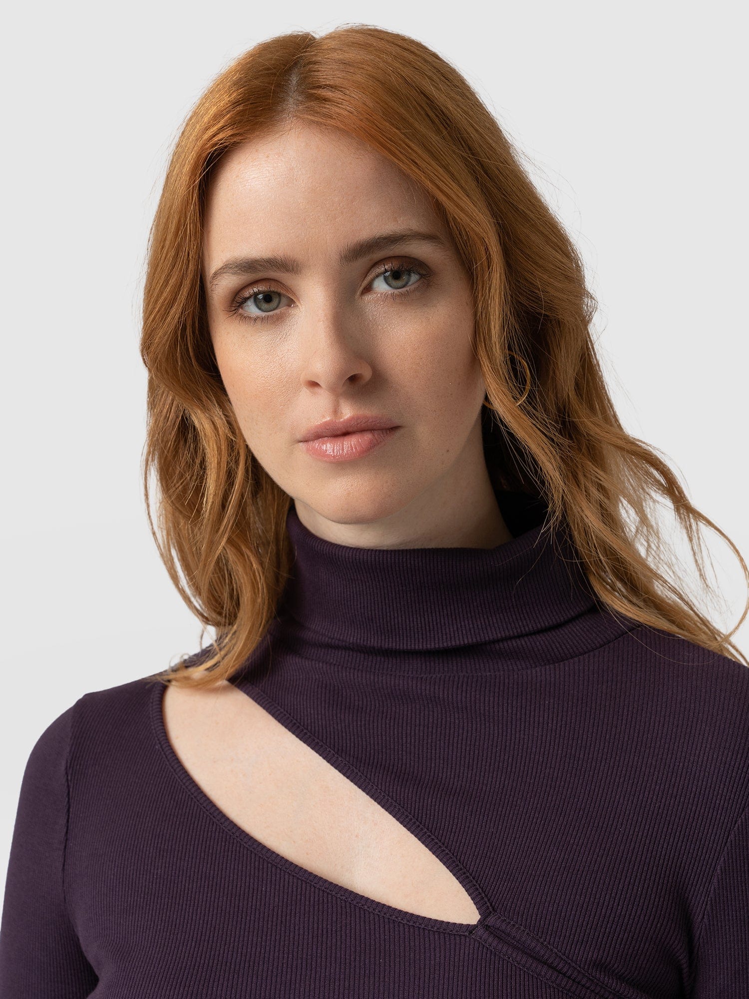 Plum clearance polo neck