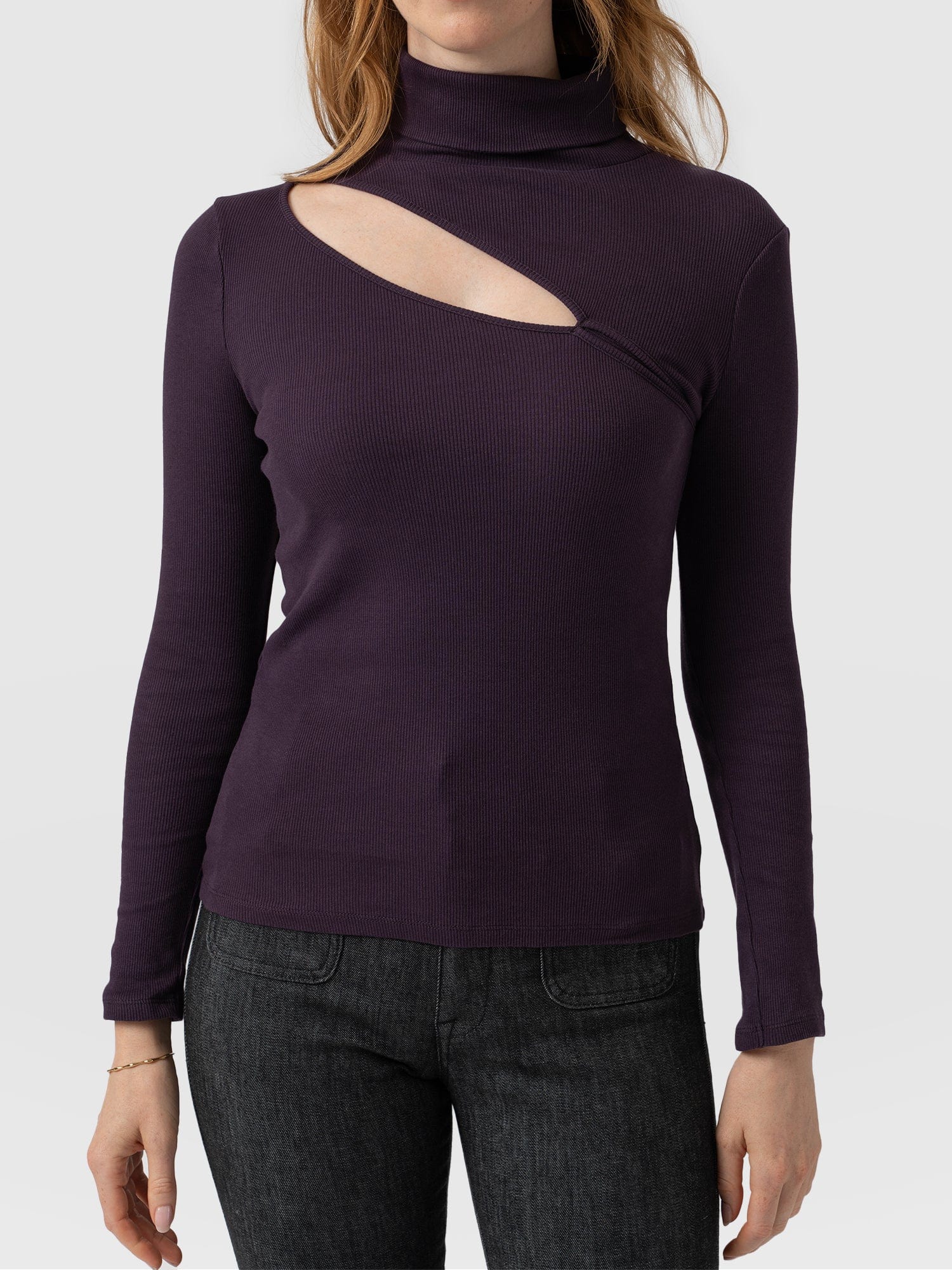 Reveal Turtle Neck Plum - Women's Sweaters | Saint + Sofia® USA