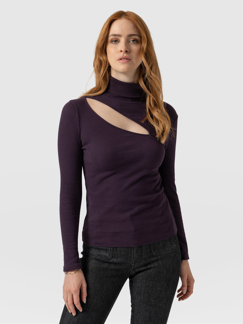 Reveal Turtle Neck Plum - Women's Sweaters | Saint + Sofia® USA