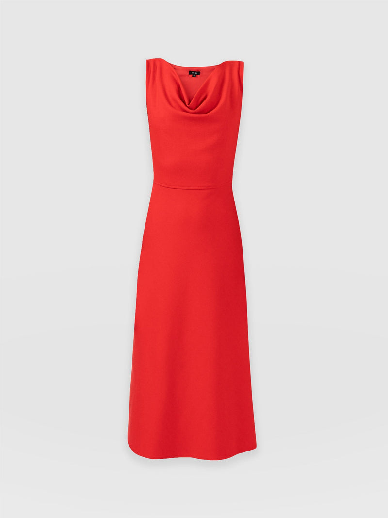 Rhea Cowl Neck Dress Red - Women's Dresses | Saint + Sofia® UK