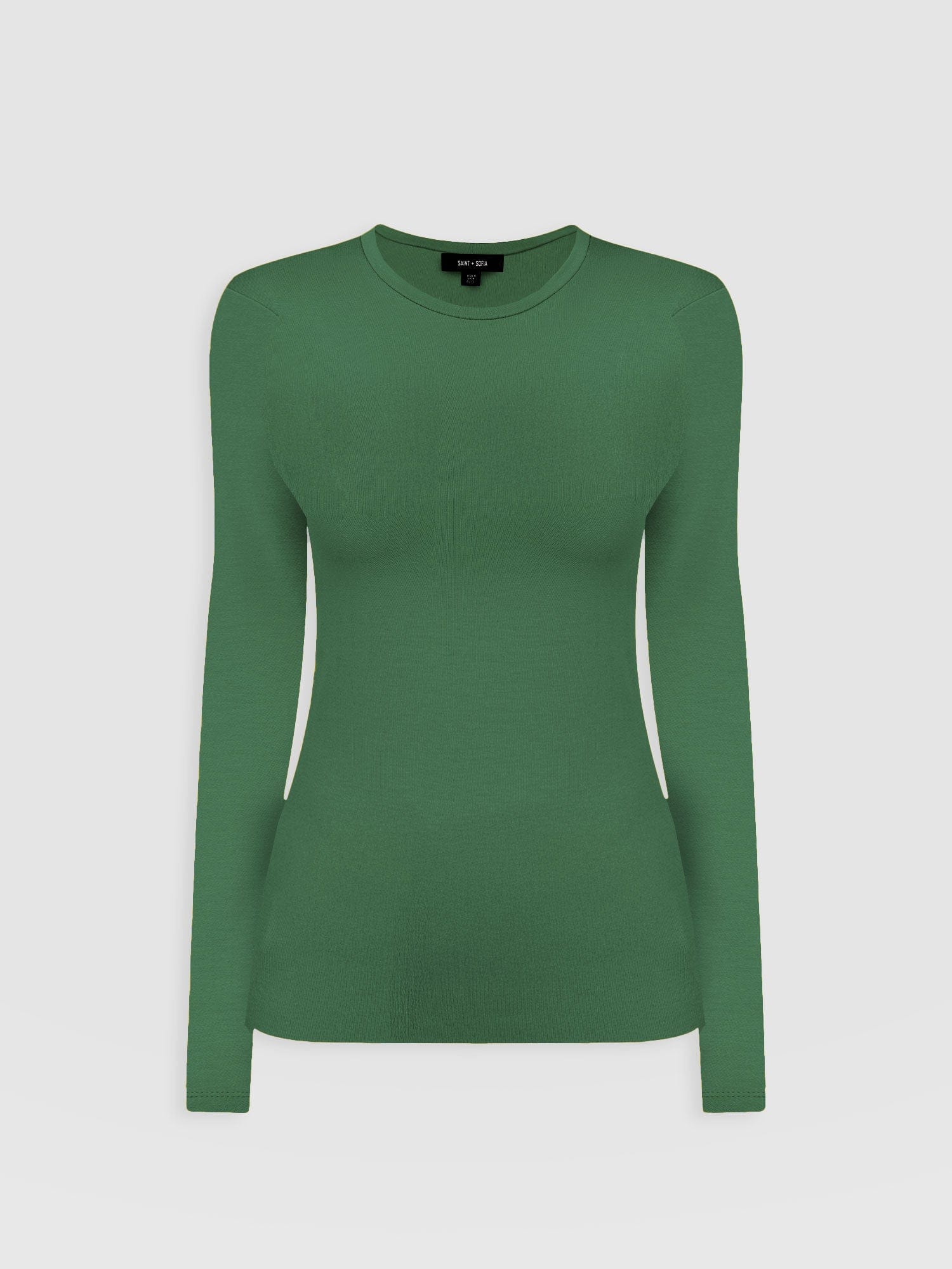 Ribbed Long Sleeve Tee - Basil Green - Women's T-shirts | Saint + Sofia® USA