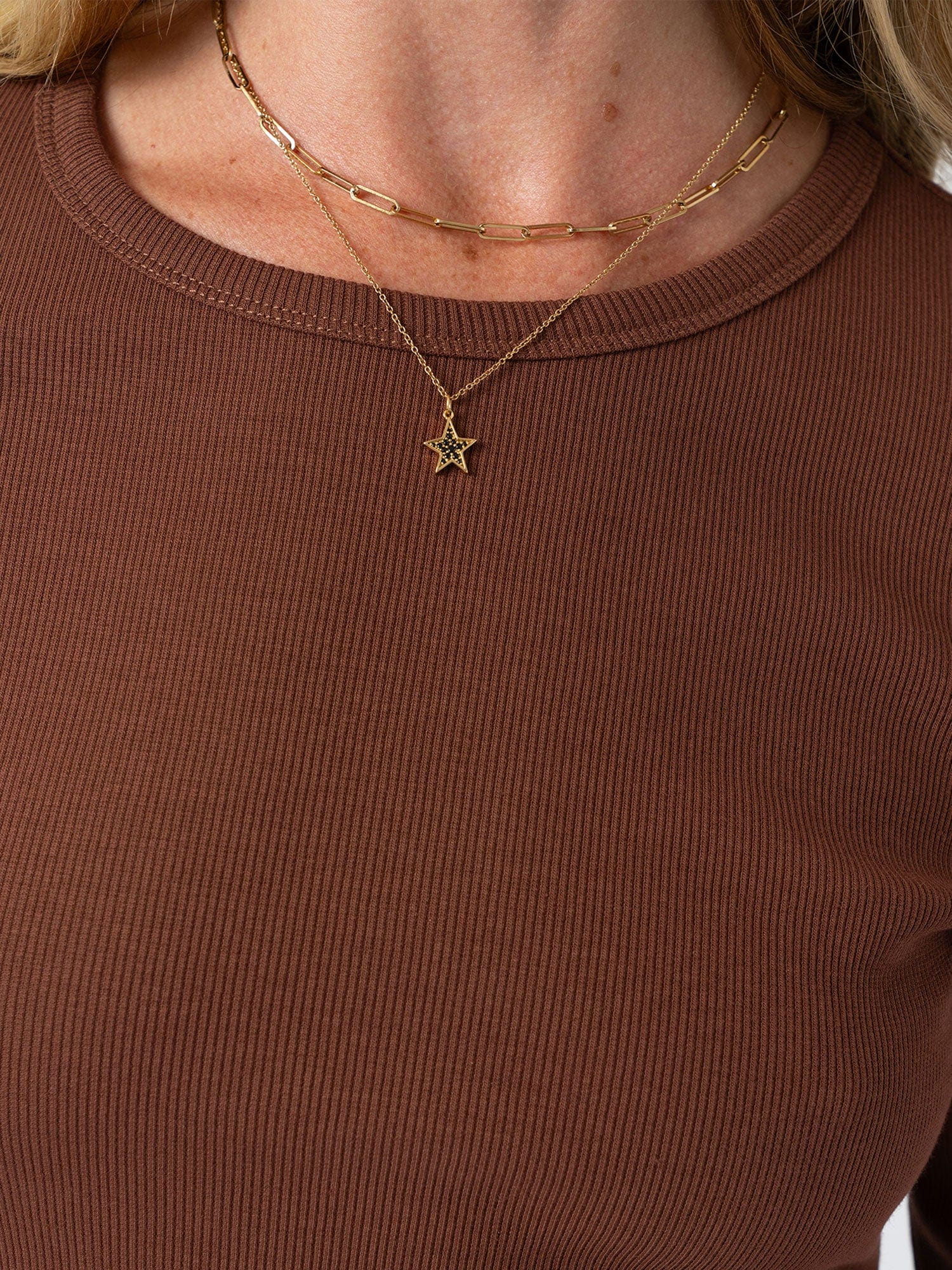 Ribbed Long Sleeve Tee - Russet Brown - Women's T-shirts | Saint + Sofia® USA