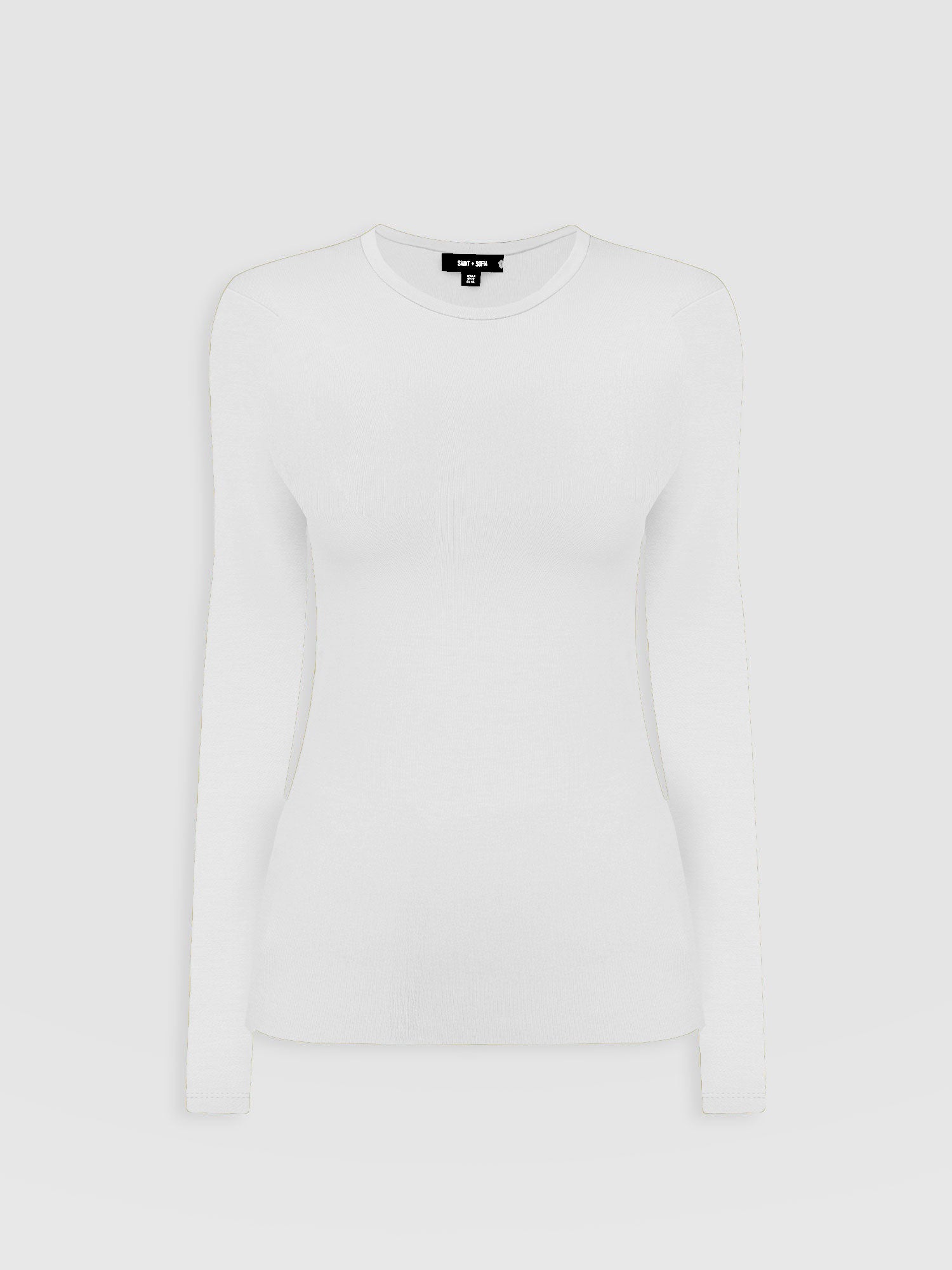 Ribbed Long Sleeve Tee - White - Women's T-shirts | Saint + Sofia® USA