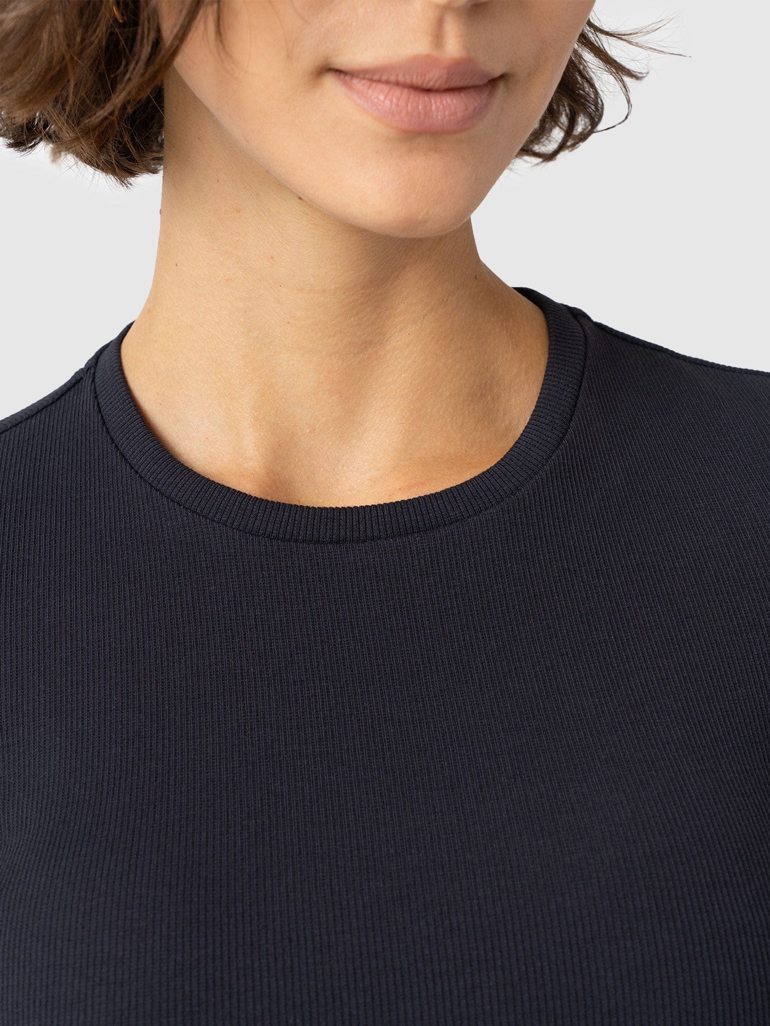 Ribbed Short Sleeve Tee - Navy - Women's T-shirts | Saint + Sofia? USA