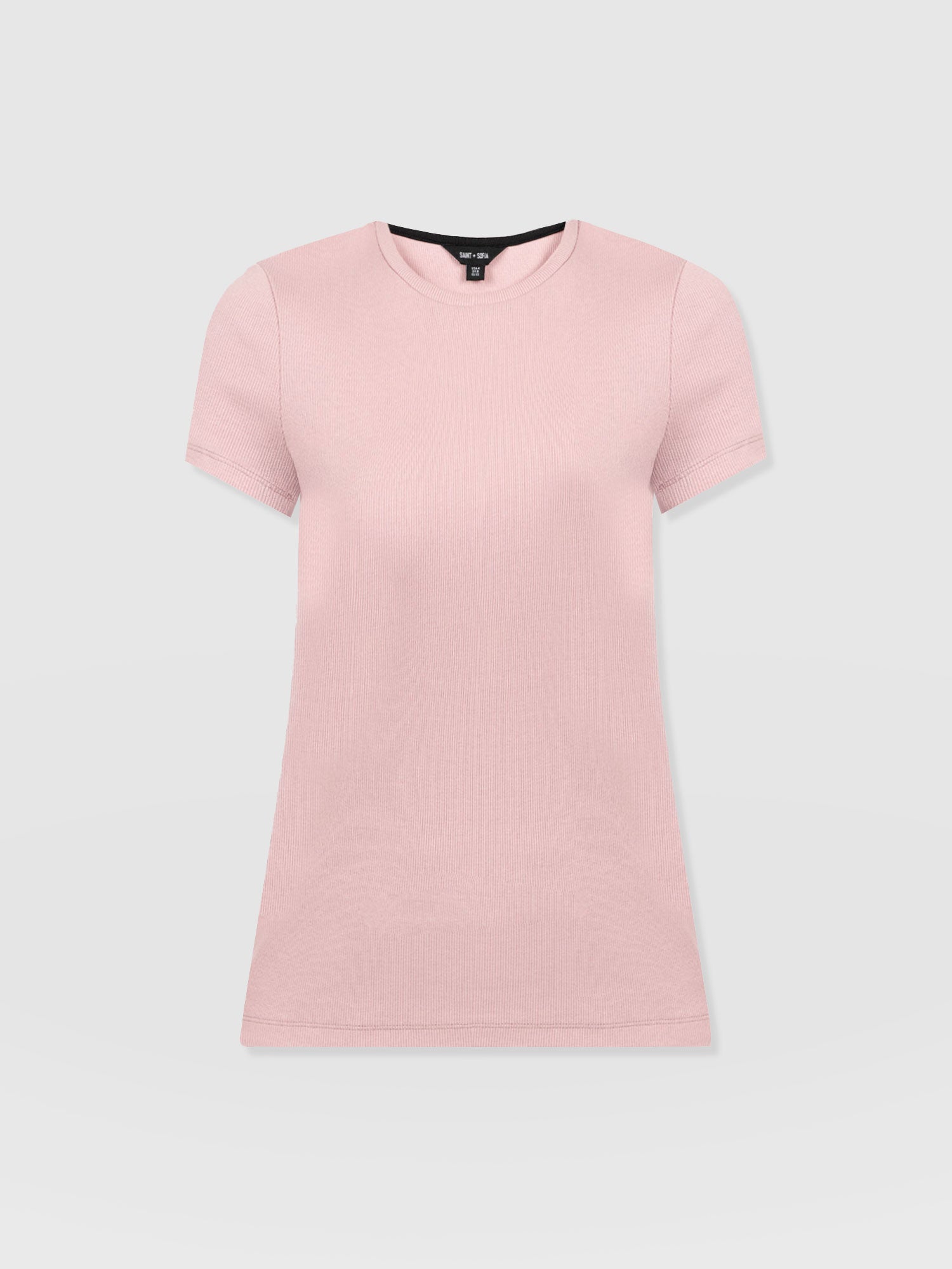 Ribbed Short Sleeve Tee - Pale Pink - Women's T-shirts | Saint + Sofia? USA