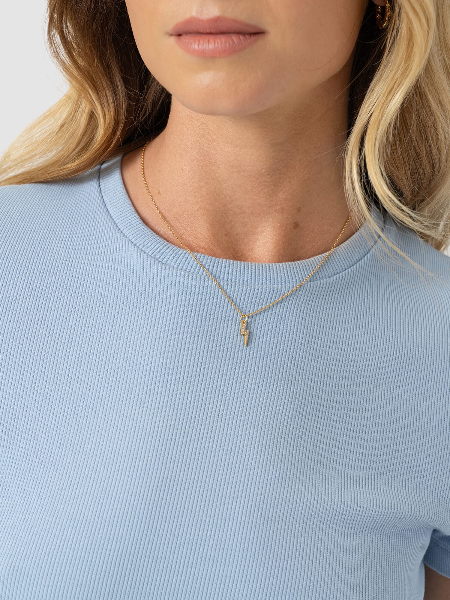 Ribbed Short Sleeve Tee - Powder Blue - Women's T-shirts | Saint + Sofia® USA