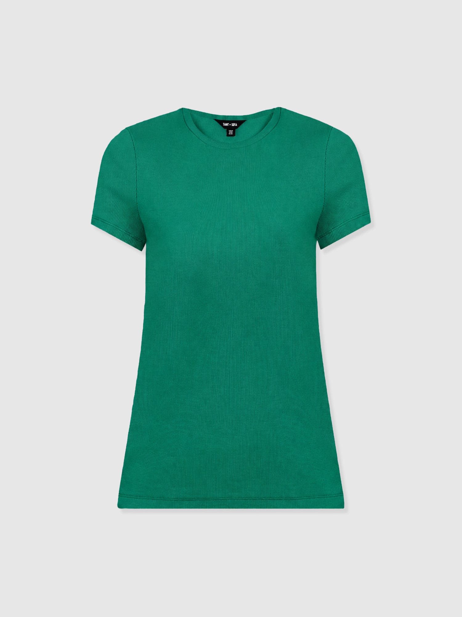 Ribbed Short Sleeve Tee - Sea Green - Women's T-shirts | Saint + Sofia® USA