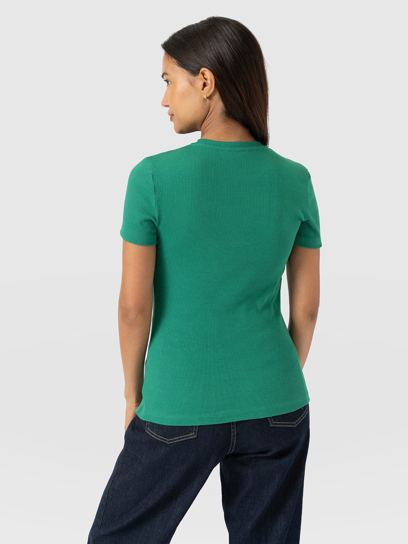 Ribbed Short Sleeve Tee - Sea Green - Women's T-shirts | Saint + Sofia® USA