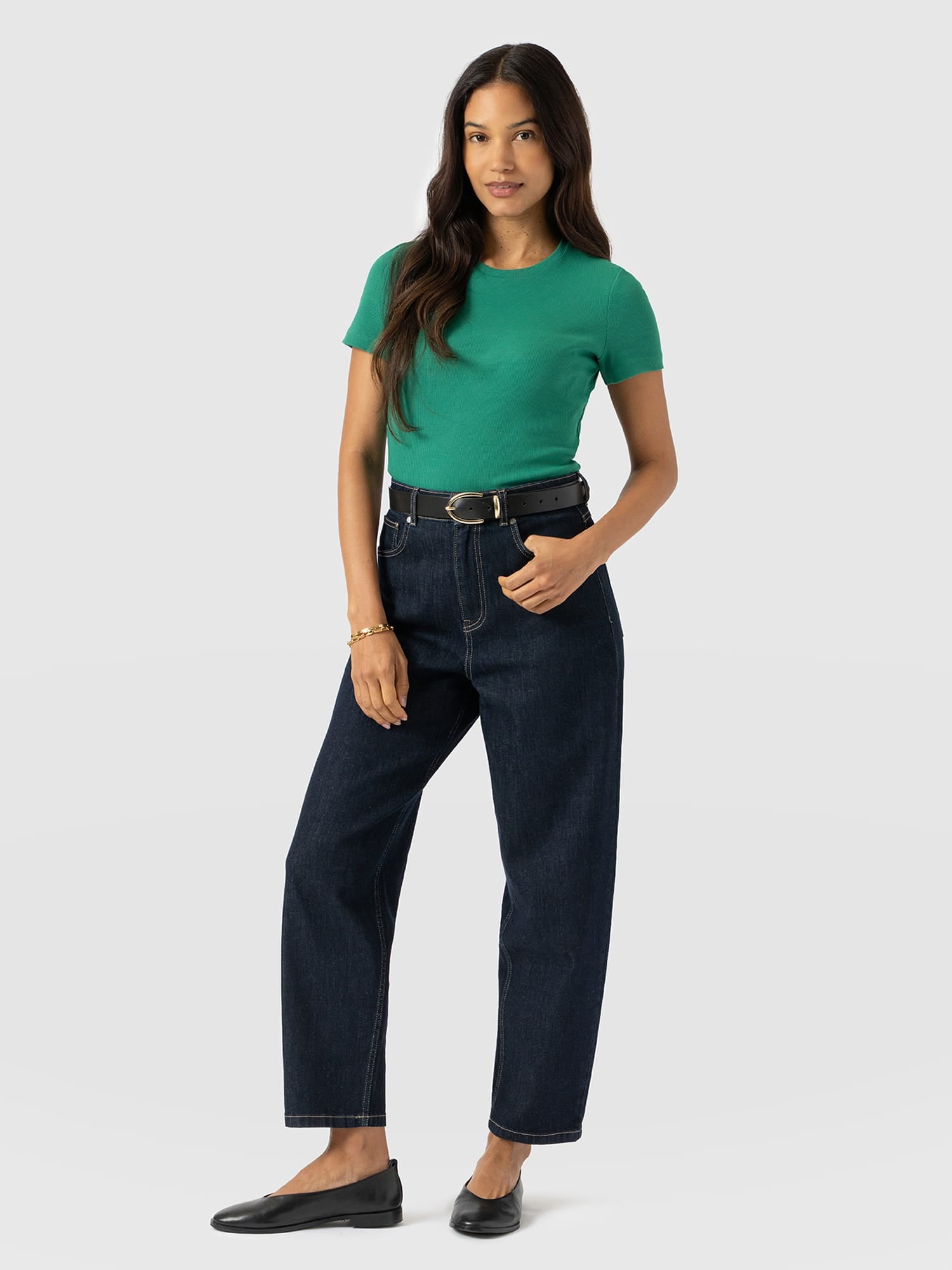 Ribbed Short Sleeve Tee - Sea Green - Women's T-shirts | Saint + Sofia® USA