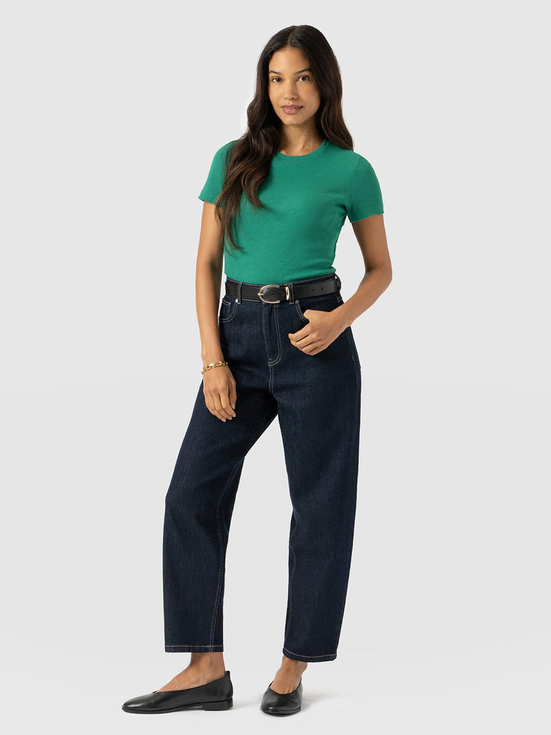Ribbed Short Sleeve Tee - Sea Green - Women's T-shirts | Saint + Sofia® USA