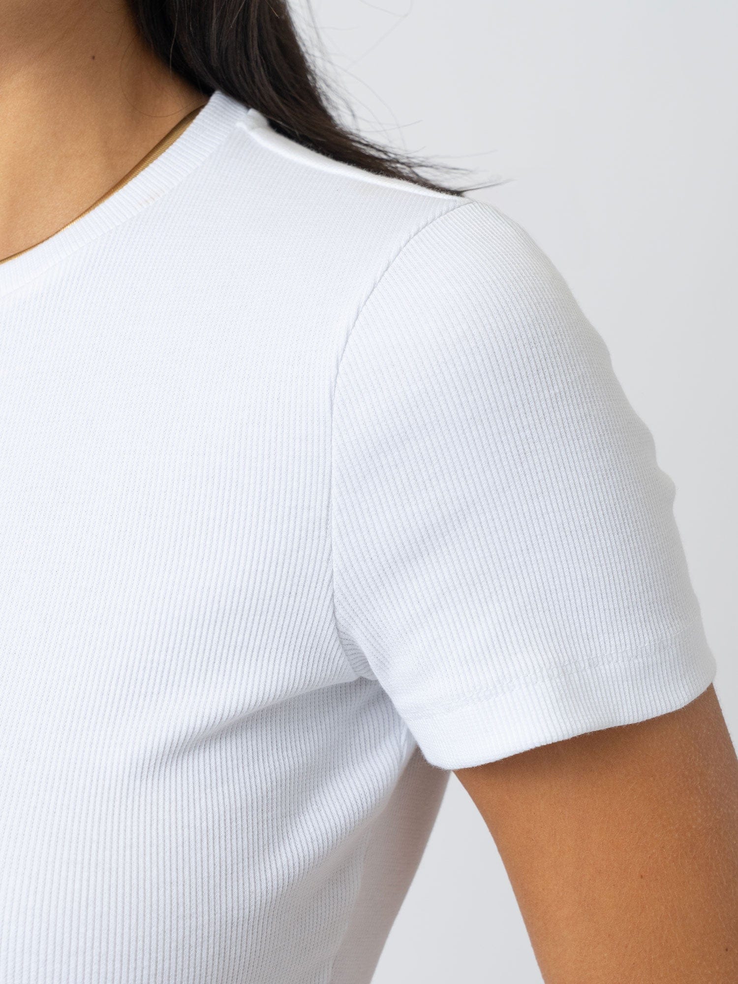 Ribbed Short Sleeve Tee - White - Women's T-shirts | Saint + Sofia? USA