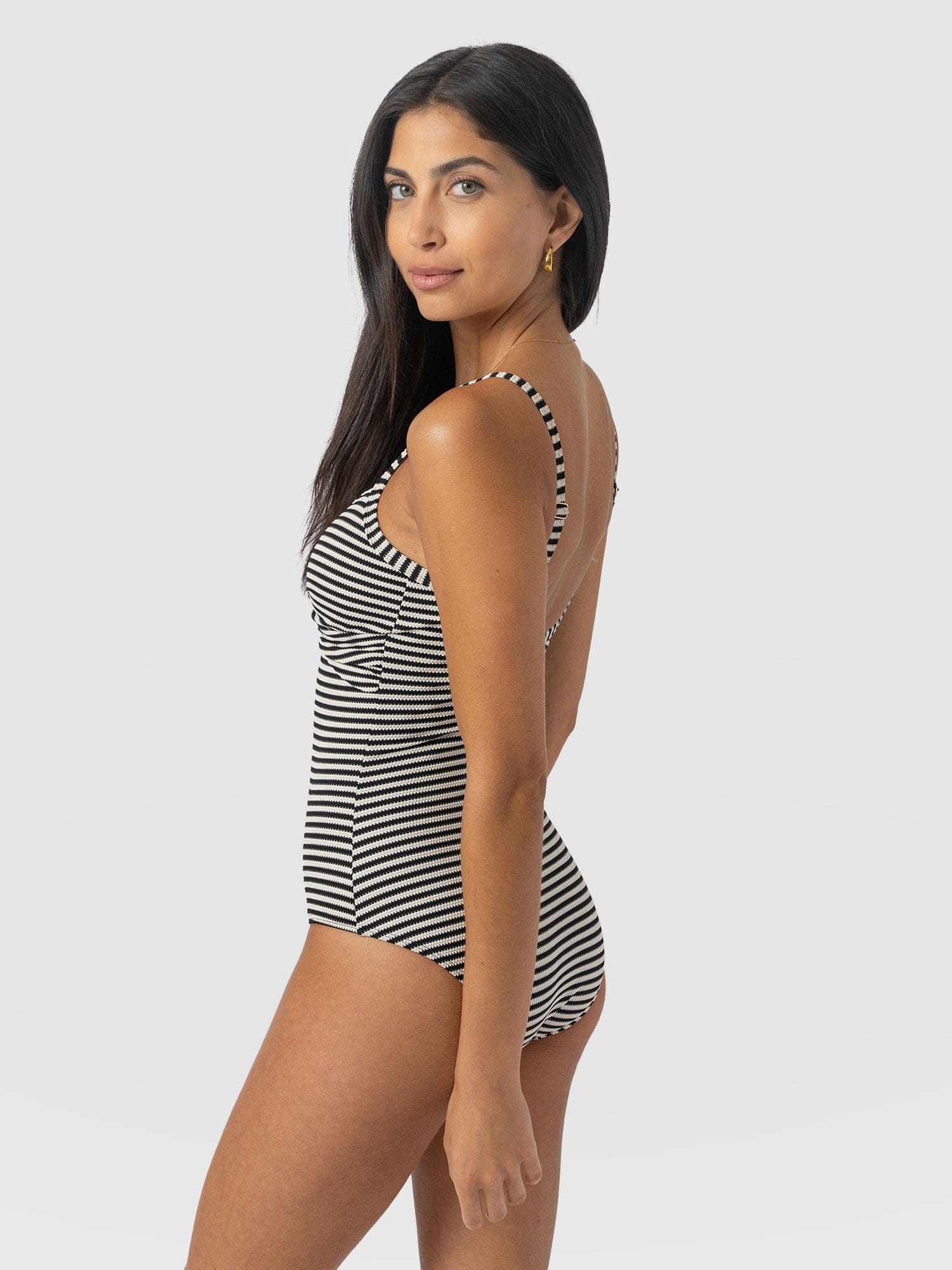 Riley Cross Front Swimsuit - Stripe - Women's Swimwear | Saint + Sofia® USA