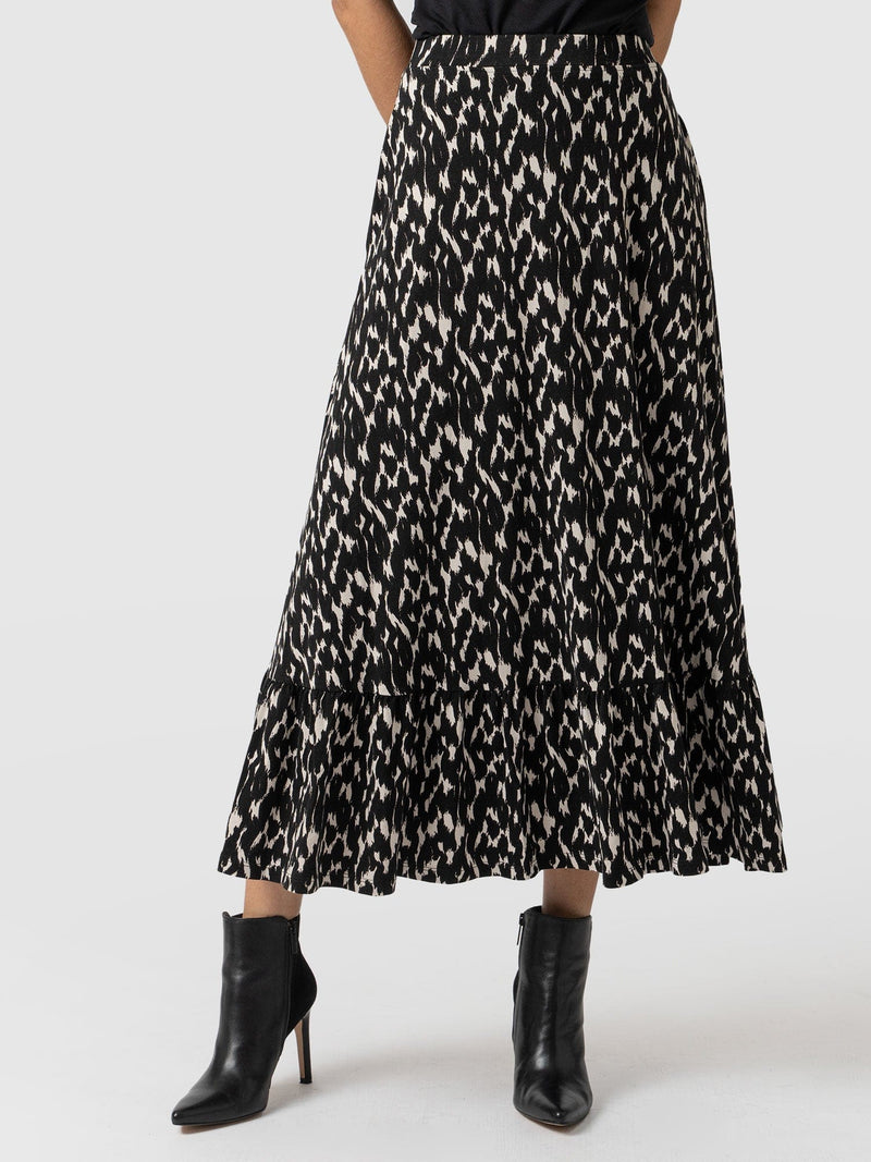 Riley Skirt Black & White Print - Women's Skirts | Saint + Sofia® USA
