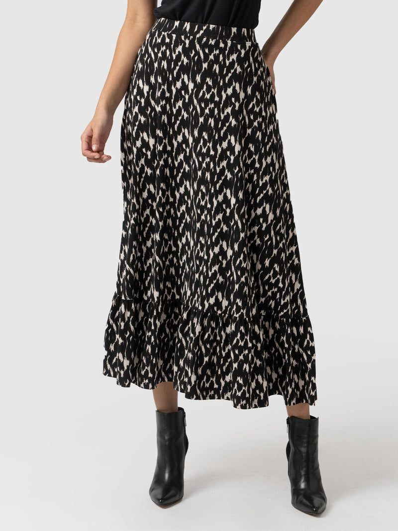 Riley Skirt Black & White Print - Women's Skirts | Saint + Sofia® USA