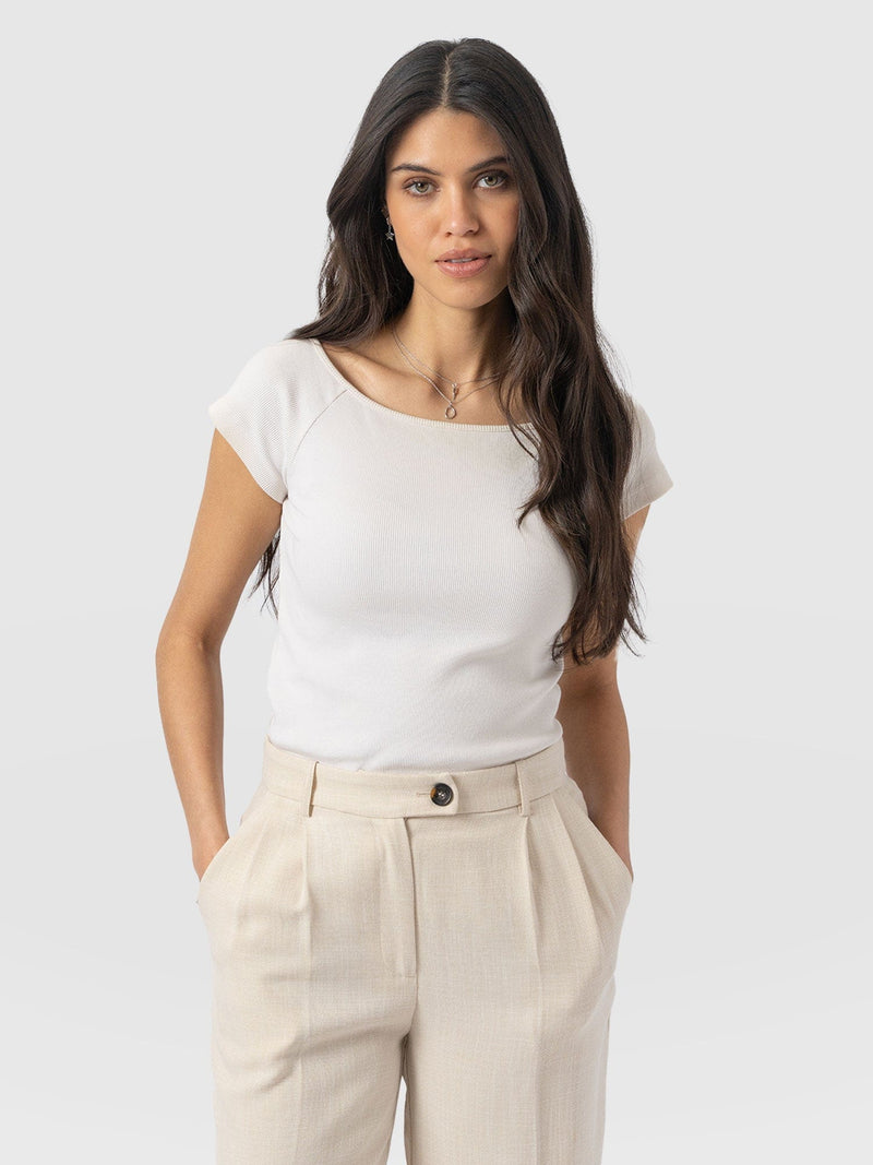 Riviera Tee Jet Stream Cream - Women's T-shirts | Saint + Sofia® USA