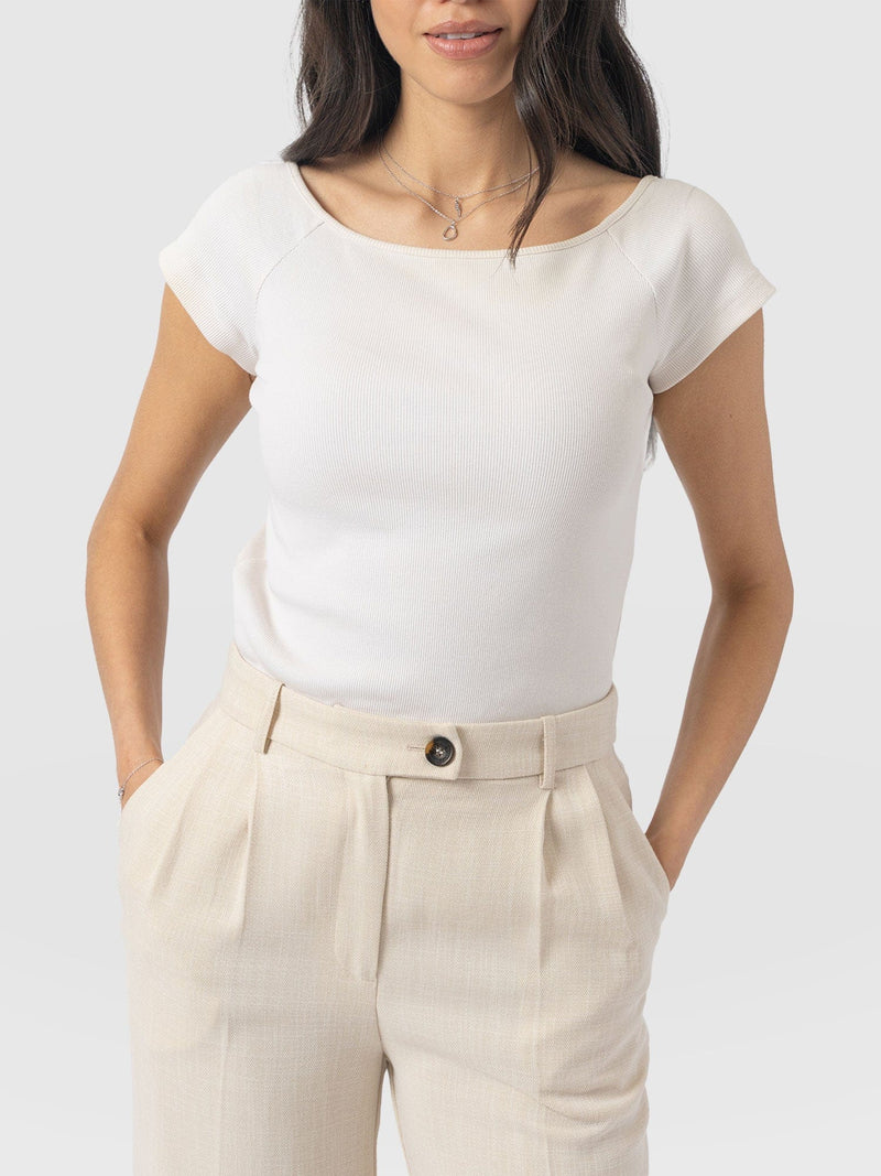 Riviera Tee Jet Stream Cream - Women's T-shirts | Saint + Sofia® USA