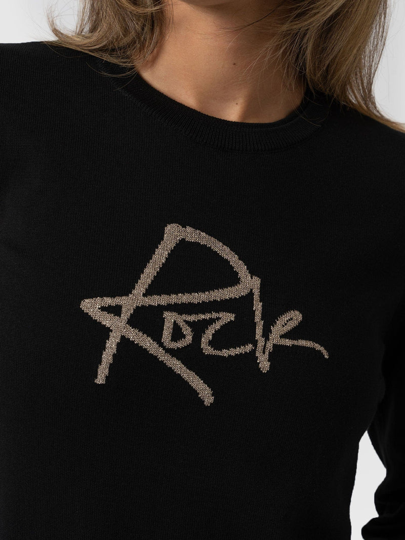 Rock Intarsia Sweater Black - Women's Sweaters | Saint + Sofia® USA