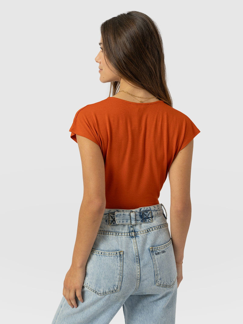 Rosa Wrap Tee Amber - Women's T-shirts | Saint + Sofia® USA