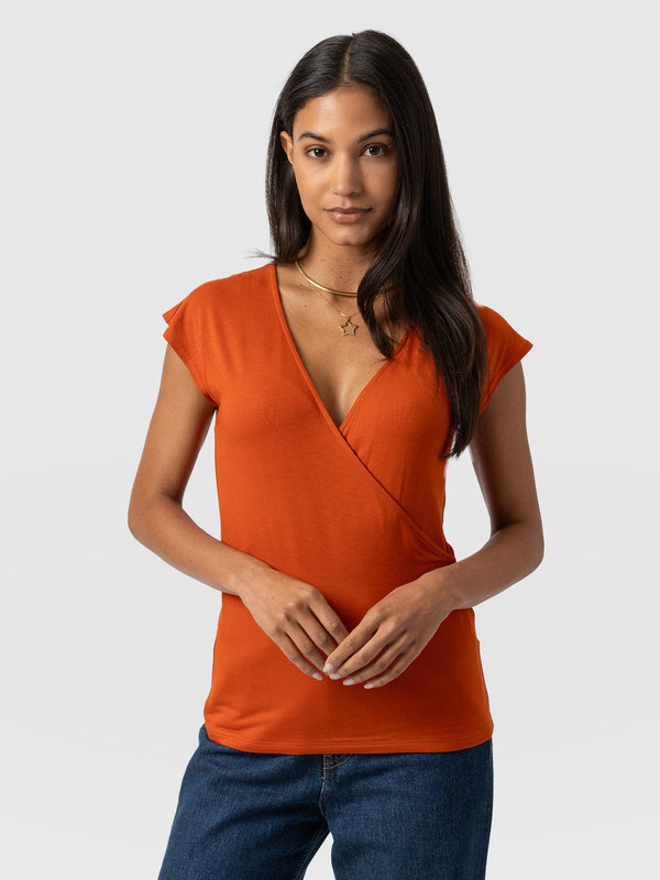 Rosa Wrap Tee Amber - Women's T-shirts | Saint + Sofia® USA