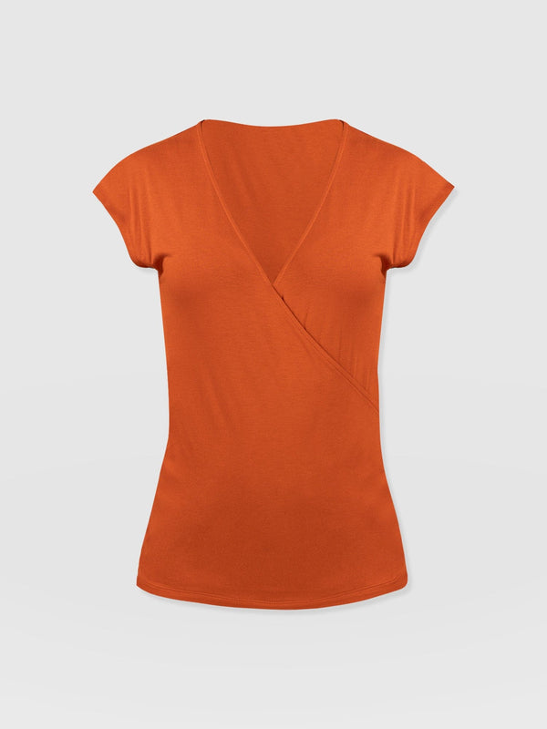 Rosa Wrap Tee Amber - Women's T-shirts | Saint + Sofia® USA
