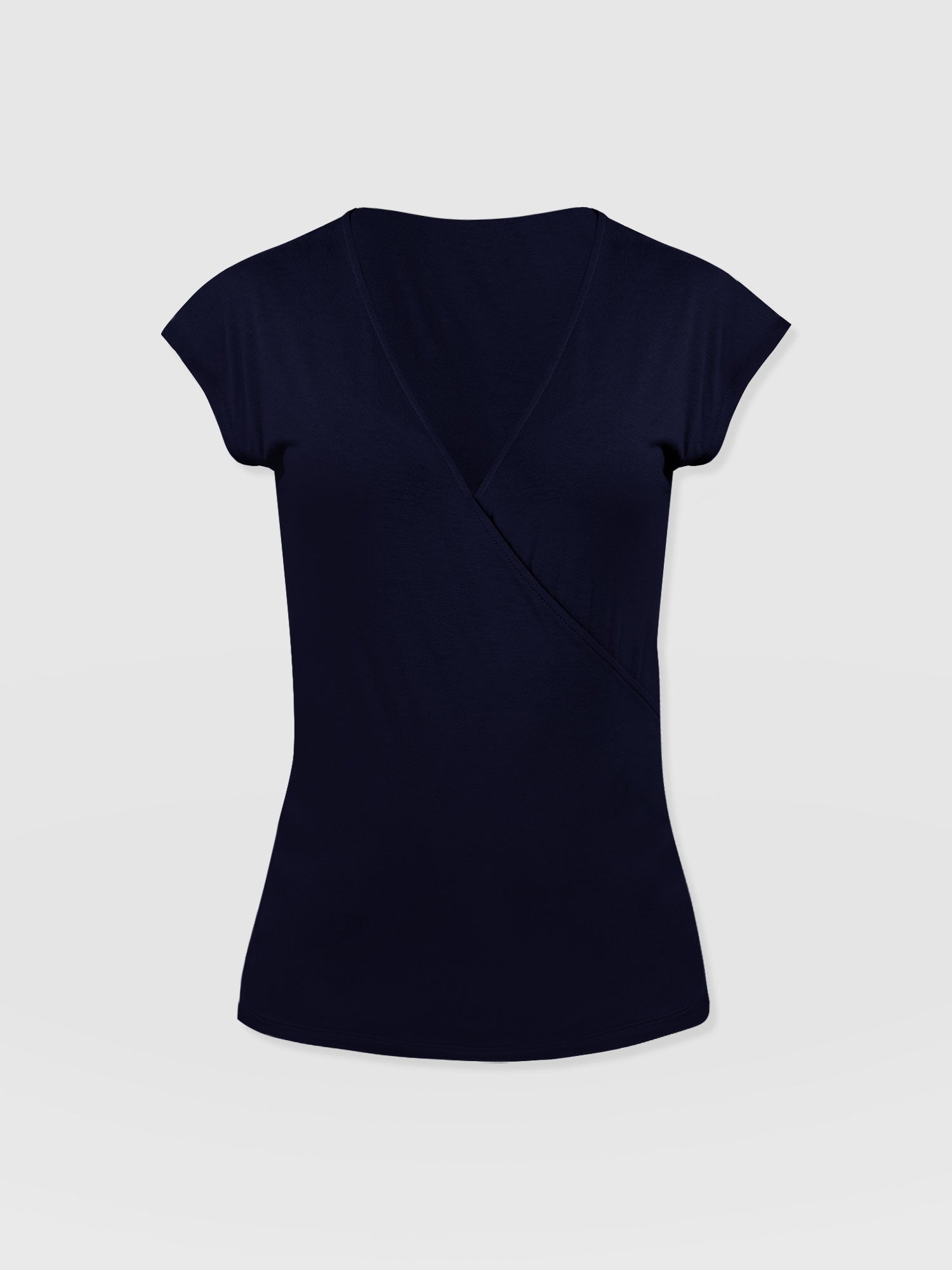 Rosa Wrap Top - Navy Textured - Women's T-shirts | Saint + Sofia® USA