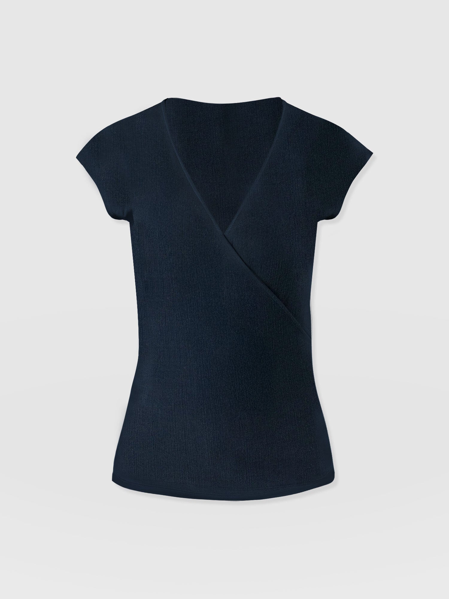 Rosa Wrap Top - Navy Textured - Women's T-shirts | Saint + Sofia® USA