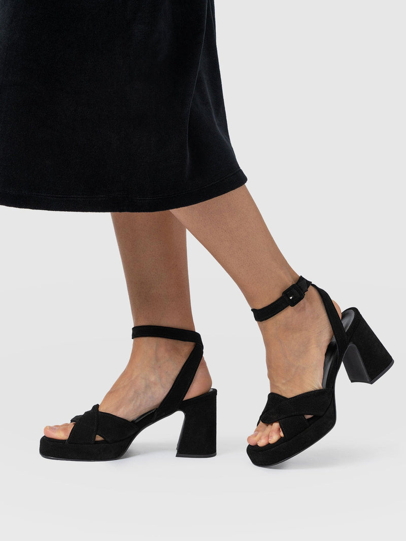Roux Platform Heels - Black - Women's Shoes | Saint + Sofia® USA