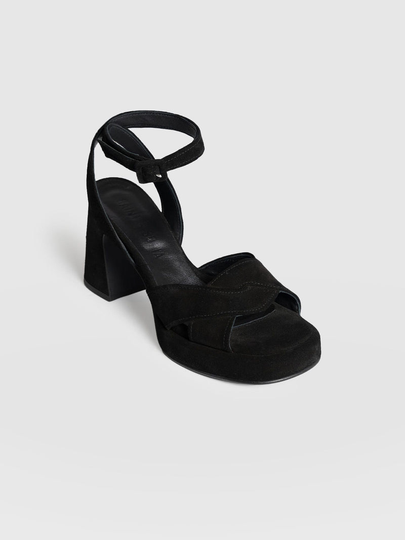 Roux Platform Heels - Black - Women's Shoes | Saint + Sofia® USA