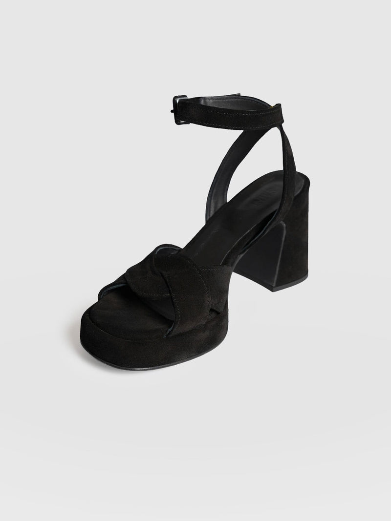Roux Platform Heels - Black - Women's Shoes | Saint + Sofia® USA