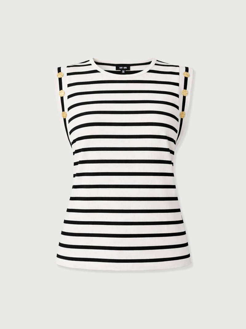 Rowan Tee - Black Stripe - Women's T-shirts | Saint + Sofia® USA