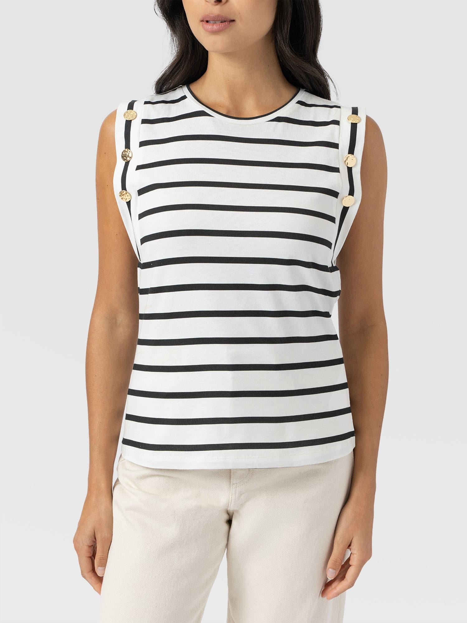 Rowan Tee - Black Stripe - Women's T-shirts | Saint + Sofia® USA