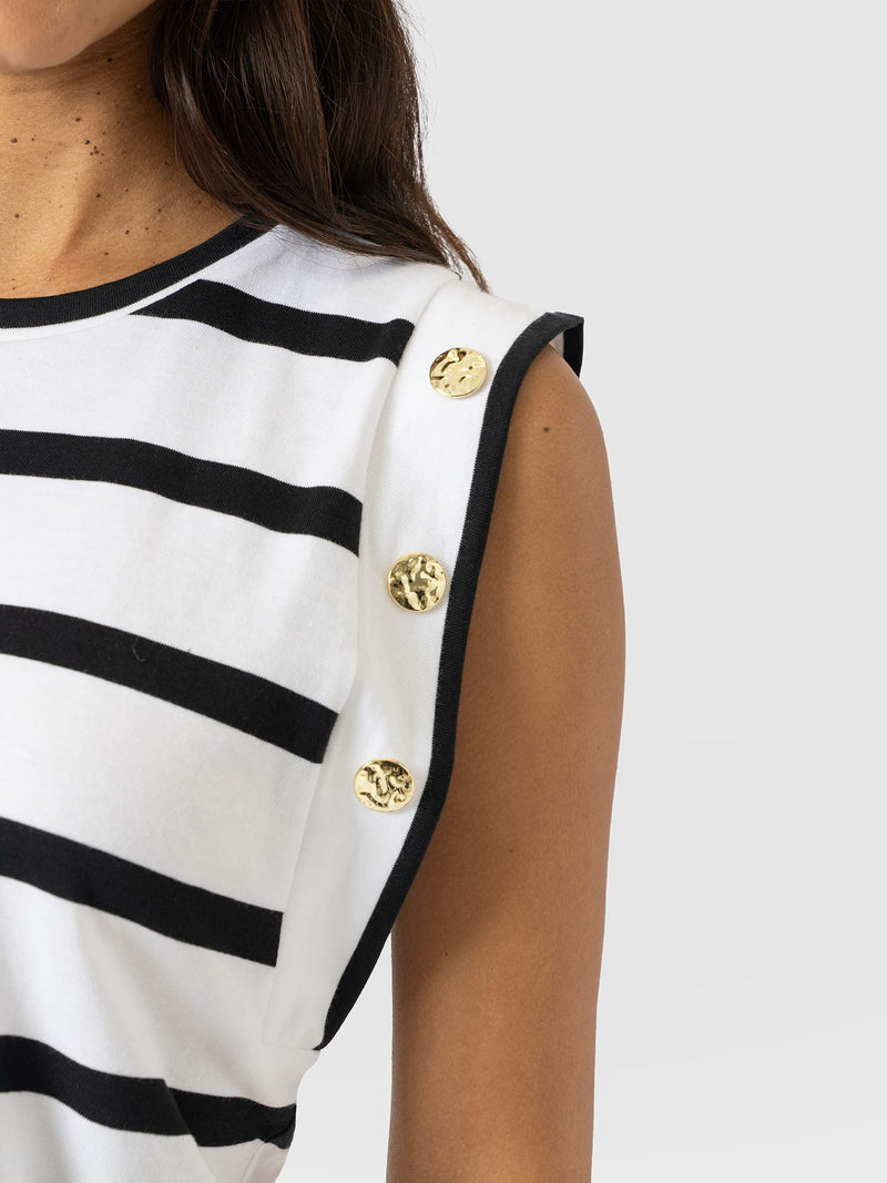 Rowan Tee - Black Stripe - Women's T-shirts | Saint + Sofia® USA