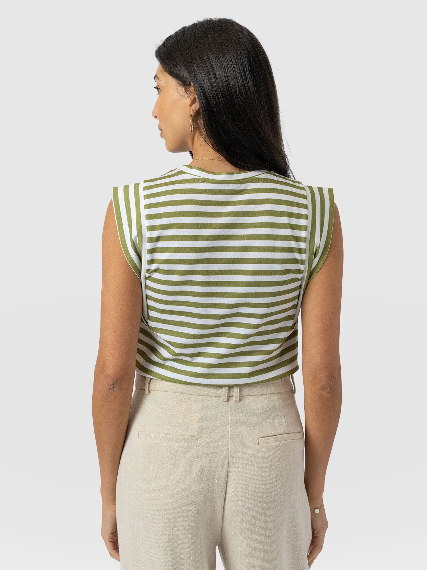 Rowan Tee - Green Stripe - Women's T-Shirts | Saint + Sofia® USA