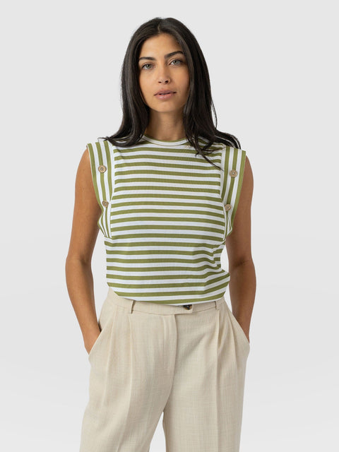 Rowan Tee - Green Stripe - Women's T-Shirts | Saint + Sofia® USA