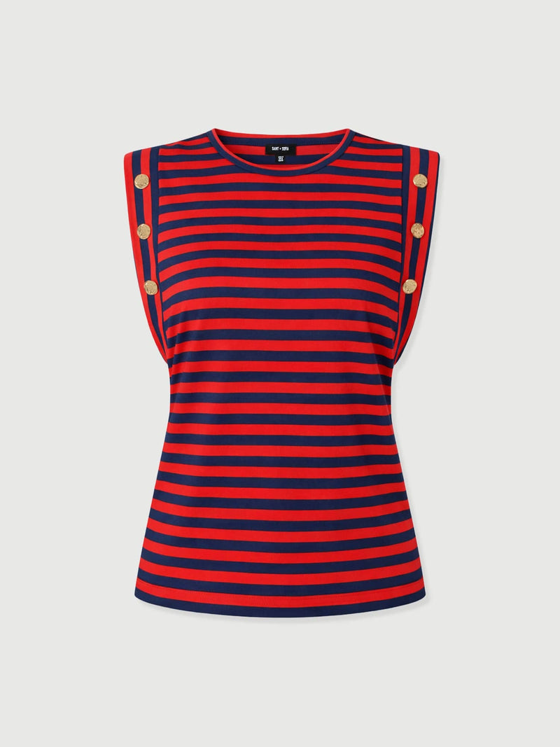 Rowan Tee - Red/Navy Stripe - Women's T-shirts | Saint + Sofia® USA