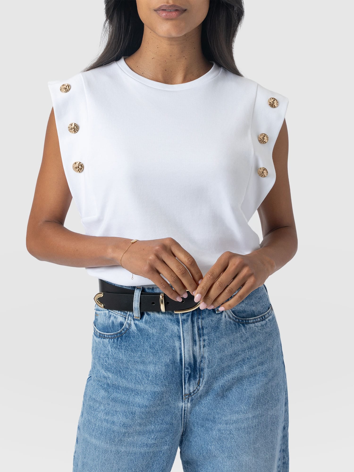 Rowan Tee - White Molten - Women's T-shirts | Saint + Sofia® USA