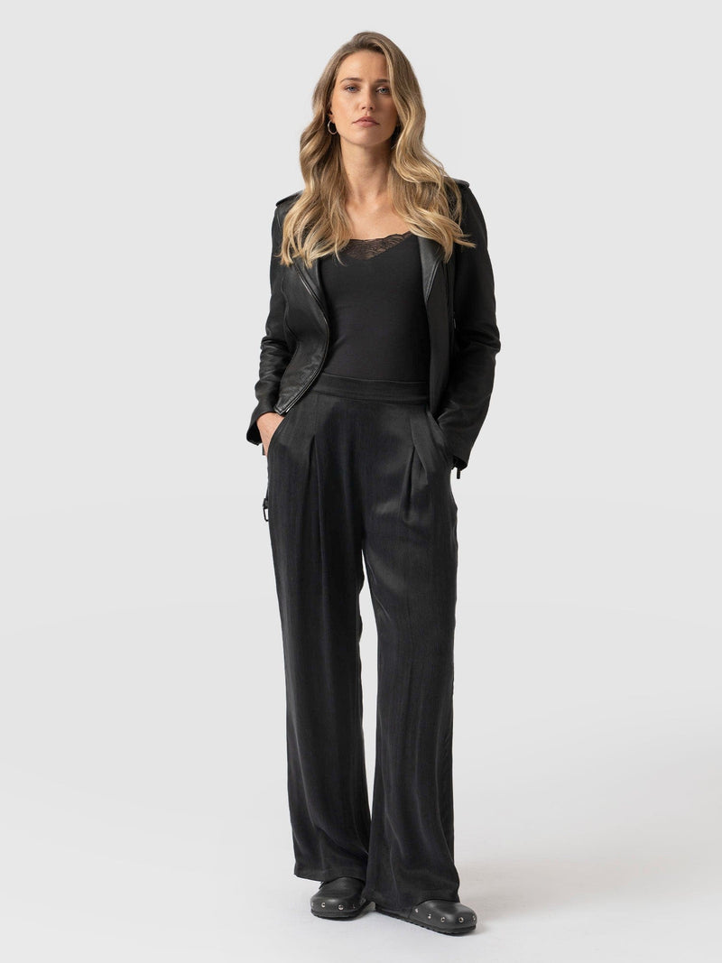 Rowan Wide Leg Pant Black - Women's Pants | Saint + Sofia® USA