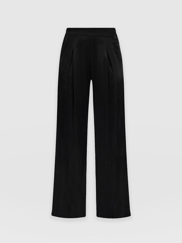 Rowan Wide Leg Pant Black - Women's Trousers | Saint + Sofia® UK