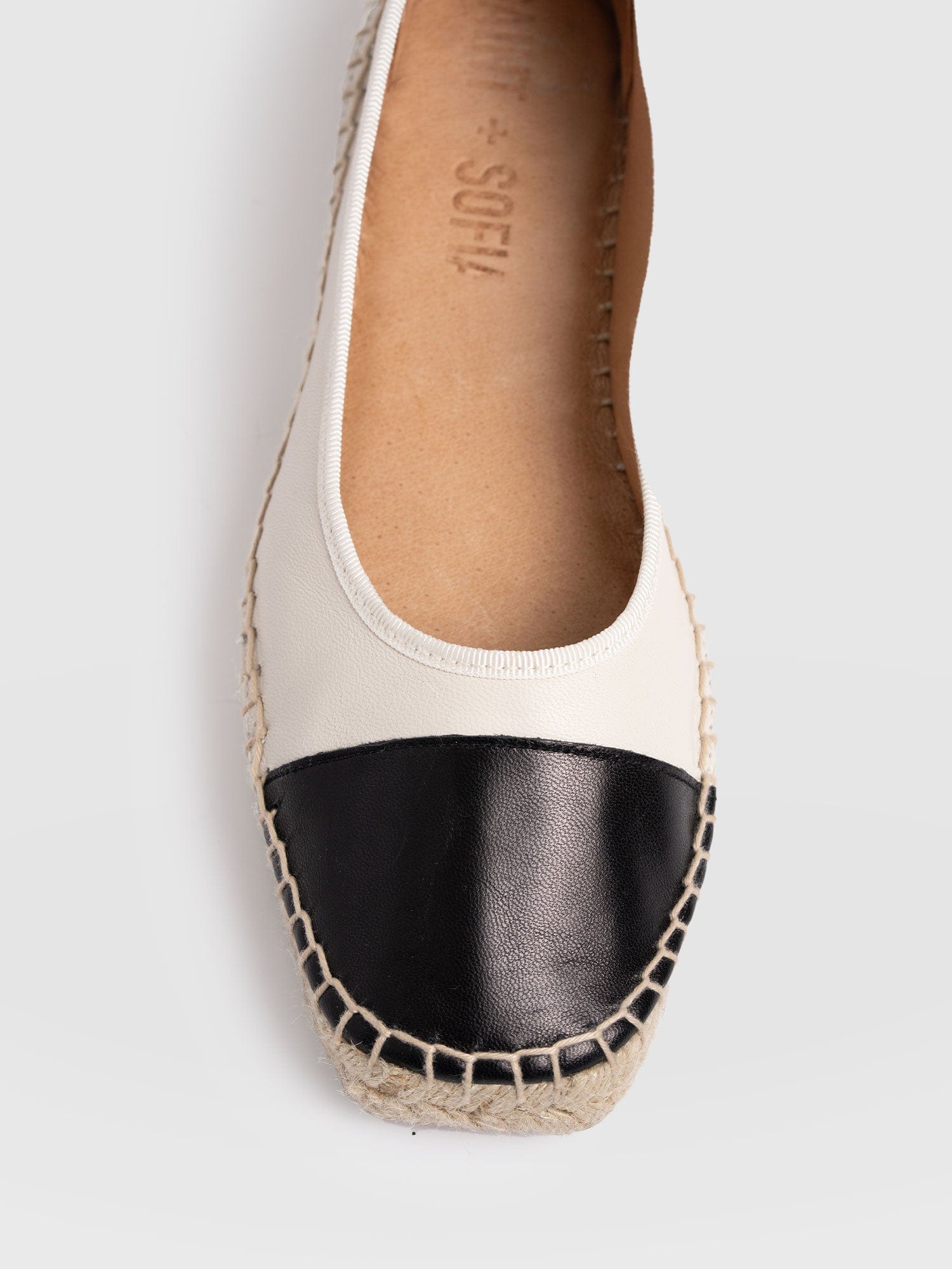 Rowe Espadrille Tie Pumps - Cream/Black - Women's Sandals | Saint + Sofia® USA