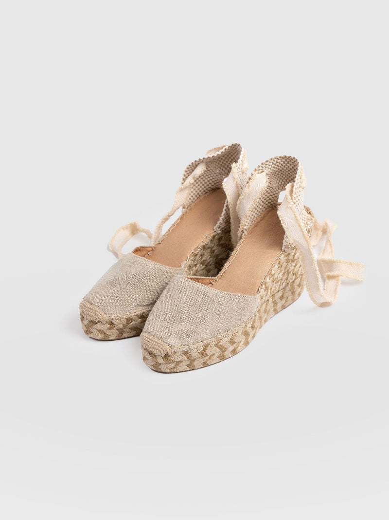 Rowe Espadrille Tie Wedges - Cream - Women's Sandals | Saint + Sofia® USA