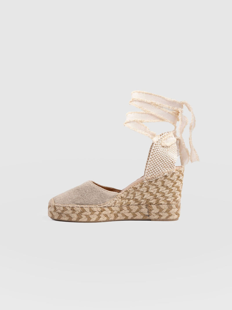 Rowe Espadrille Tie Wedges - Cream - Women's Sandals | Saint + Sofia® USA