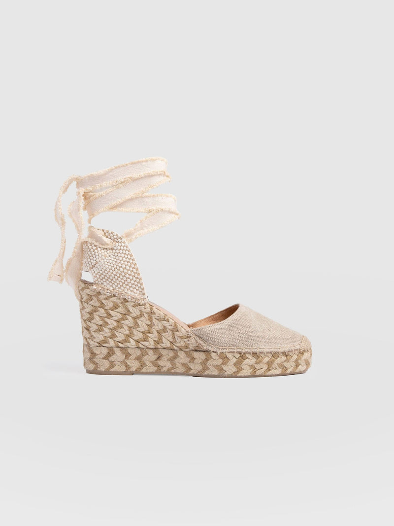 Rowe Espadrille Tie Wedges - Cream - Women's Sandals | Saint + Sofia® USA