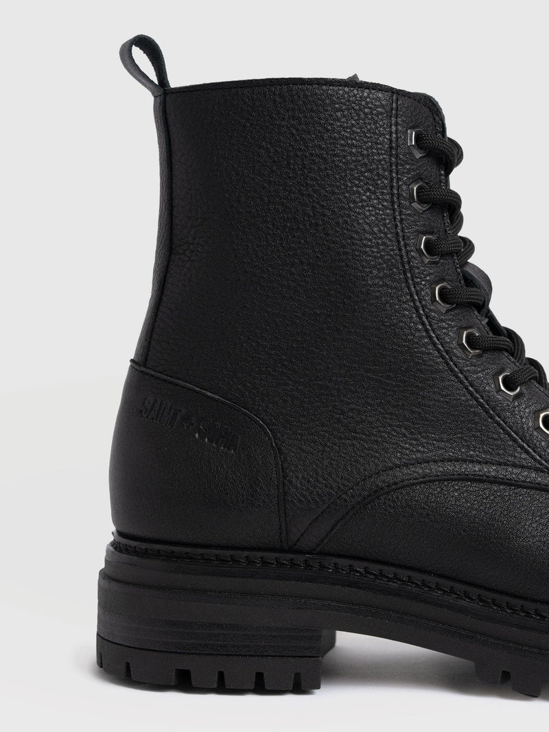 Roxie Biker Boot - Black - Women's Shoes | Saint + Sofia® USA