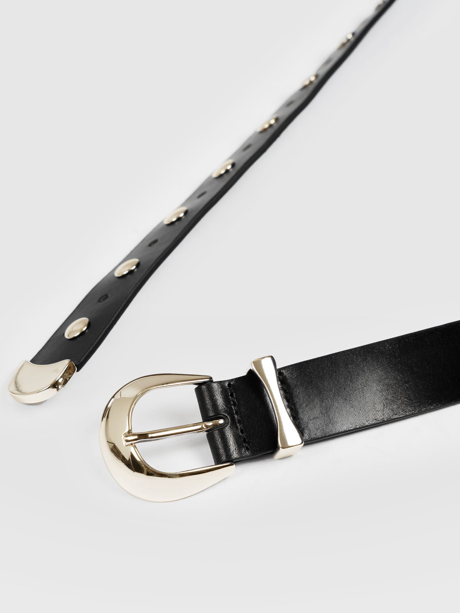 Roxie Studded Belt - Black/Gold - Women's Accessories | Saint + Sofia® USA