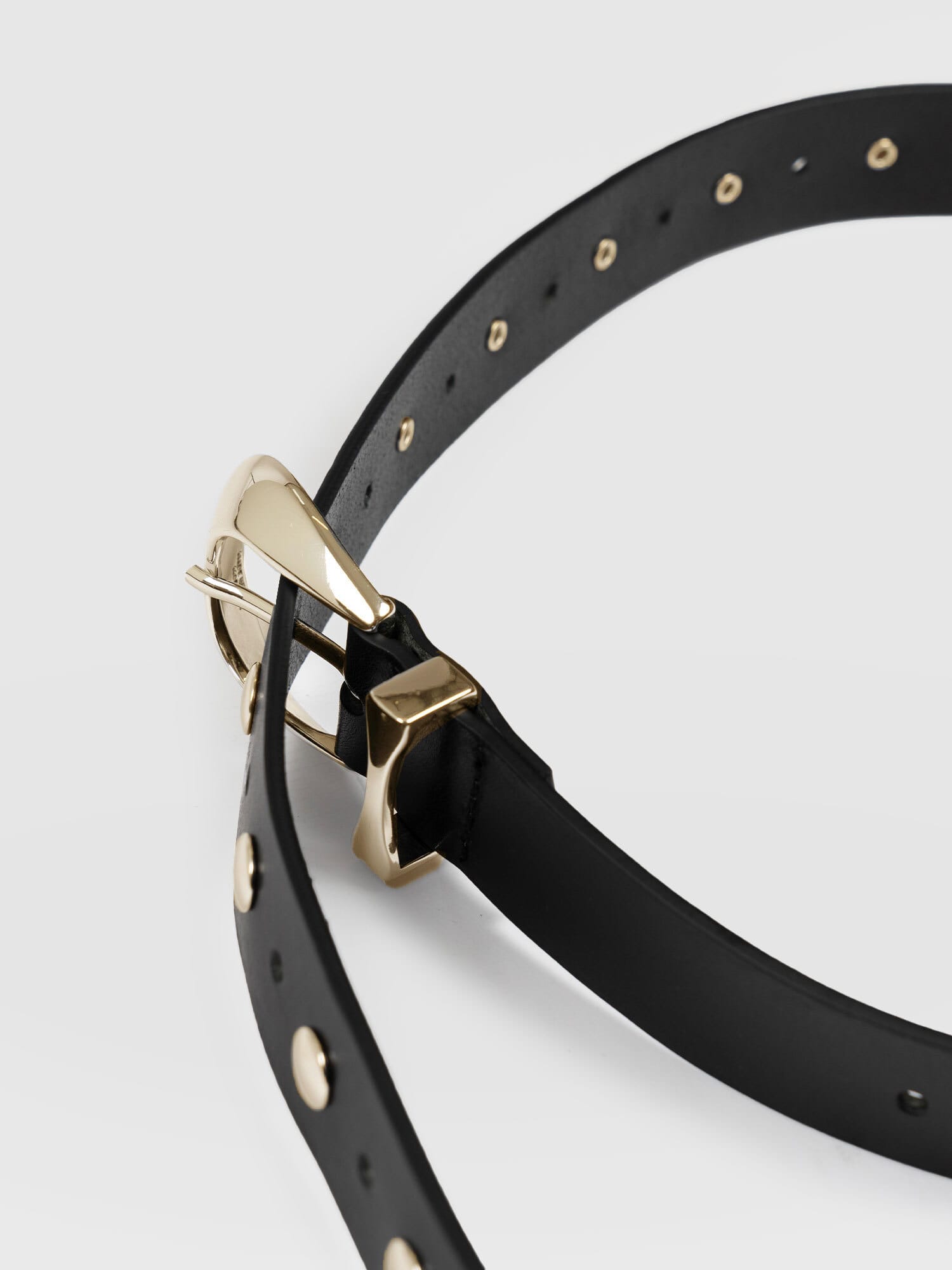 Roxie Studded Belt - Black/Gold - Women's Accessories | Saint + Sofia® USA