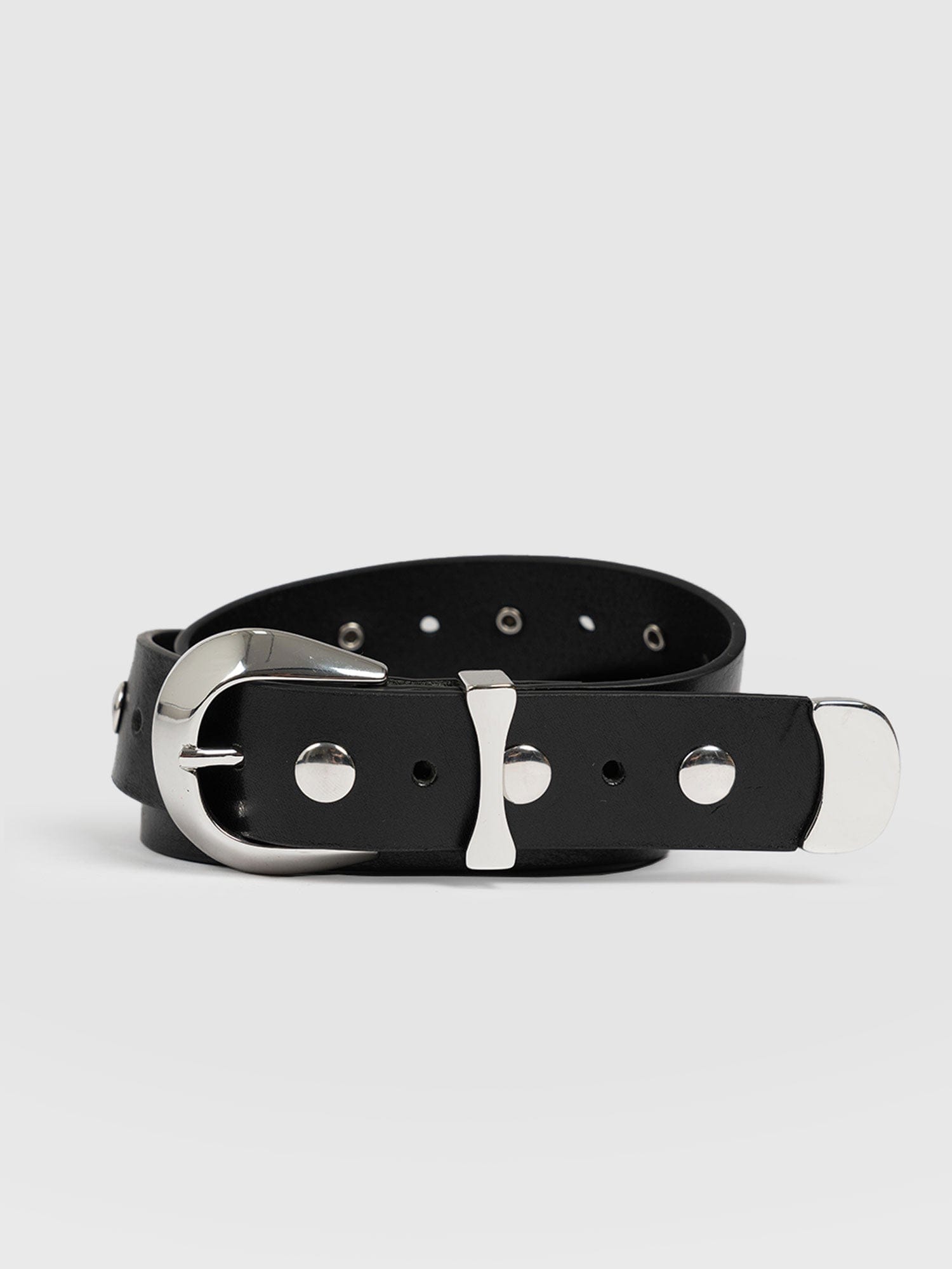 Roxie Studded Belt Black - Leather Belts | Saint + Sofia® UK