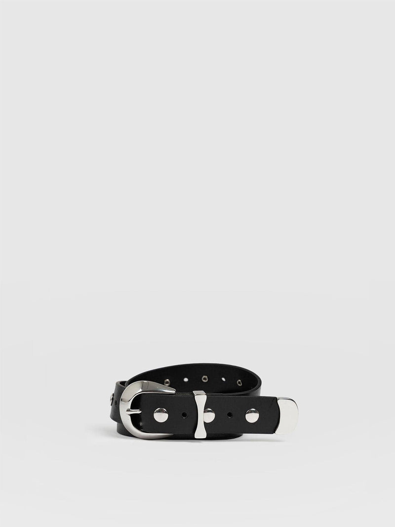 Roxie Studded Belt Black - Leather Belts | Saint + Sofia® US