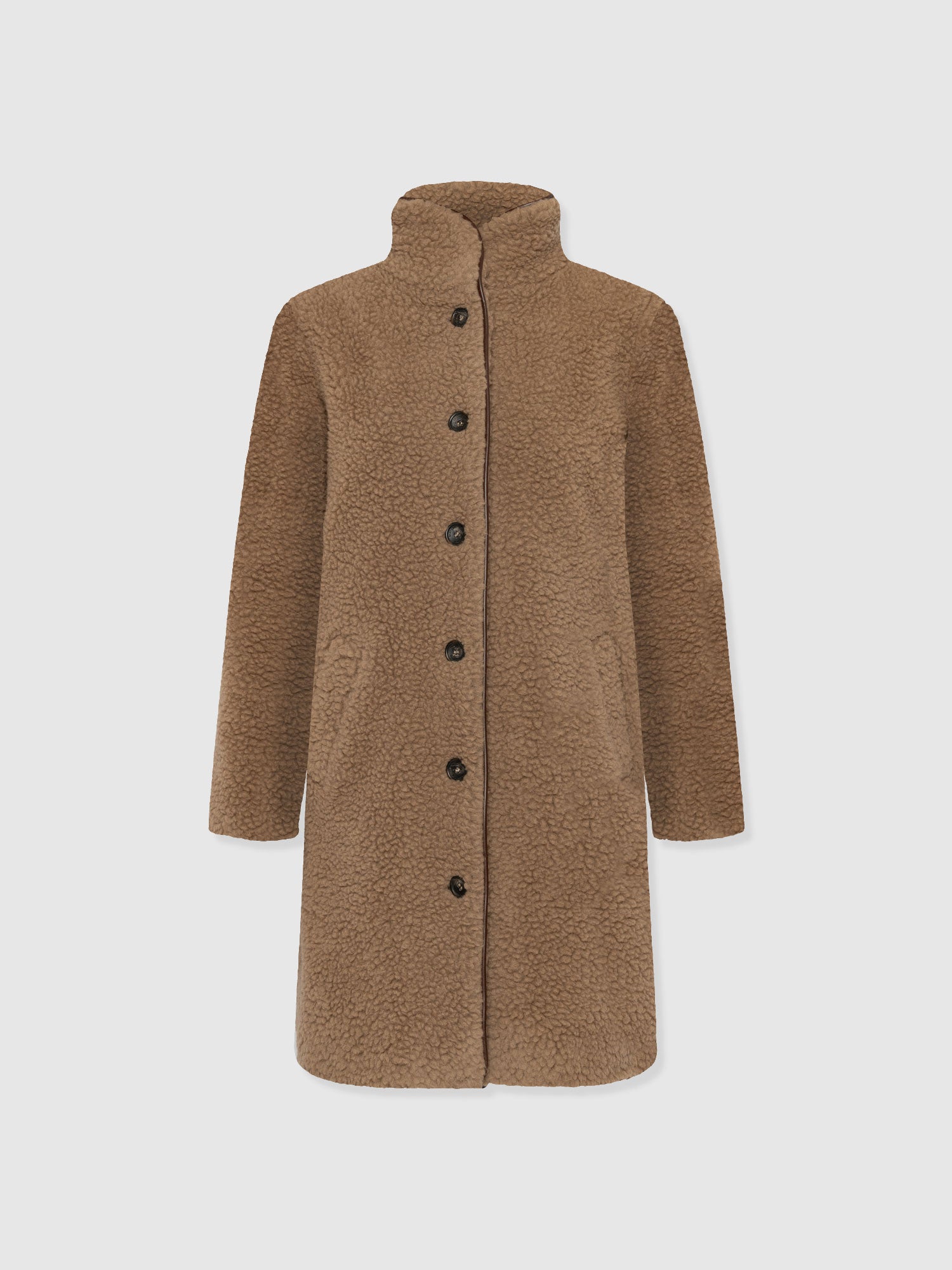 Rumer Teddy Coat - Camel - Women's Outerwears | Saint + Sofia® USA