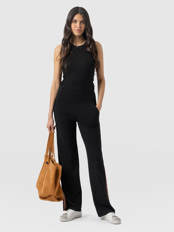 Runway Pant Black Leopard - Women's Pants | Saint + Sofia® USA