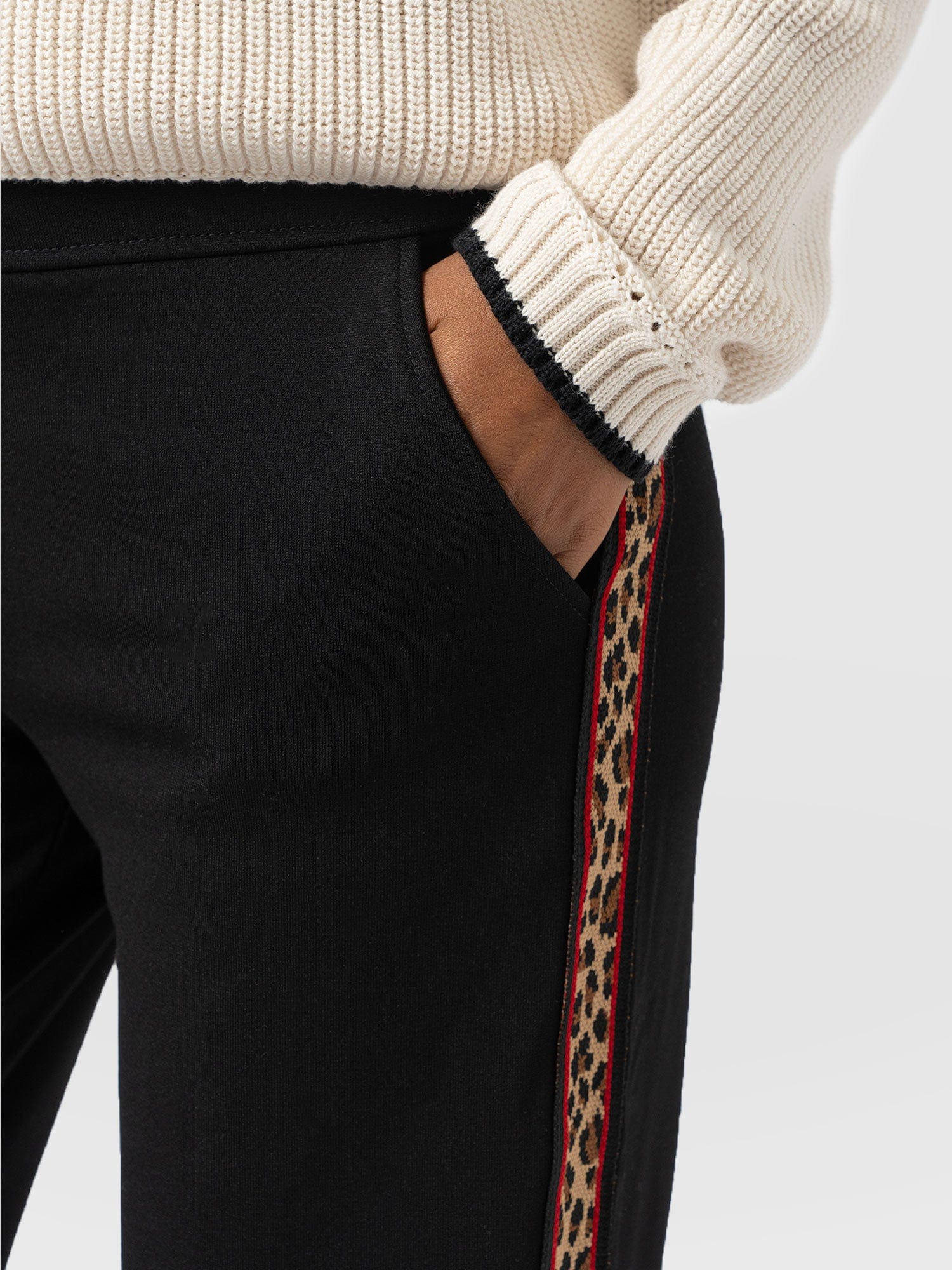 Runway Pant Black Leopard - Women's Pants | Saint + Sofia® USA